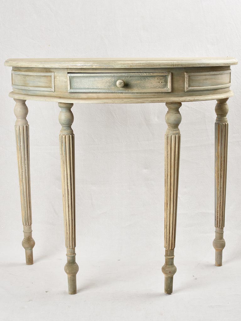 Vintage demilune console table 31½"