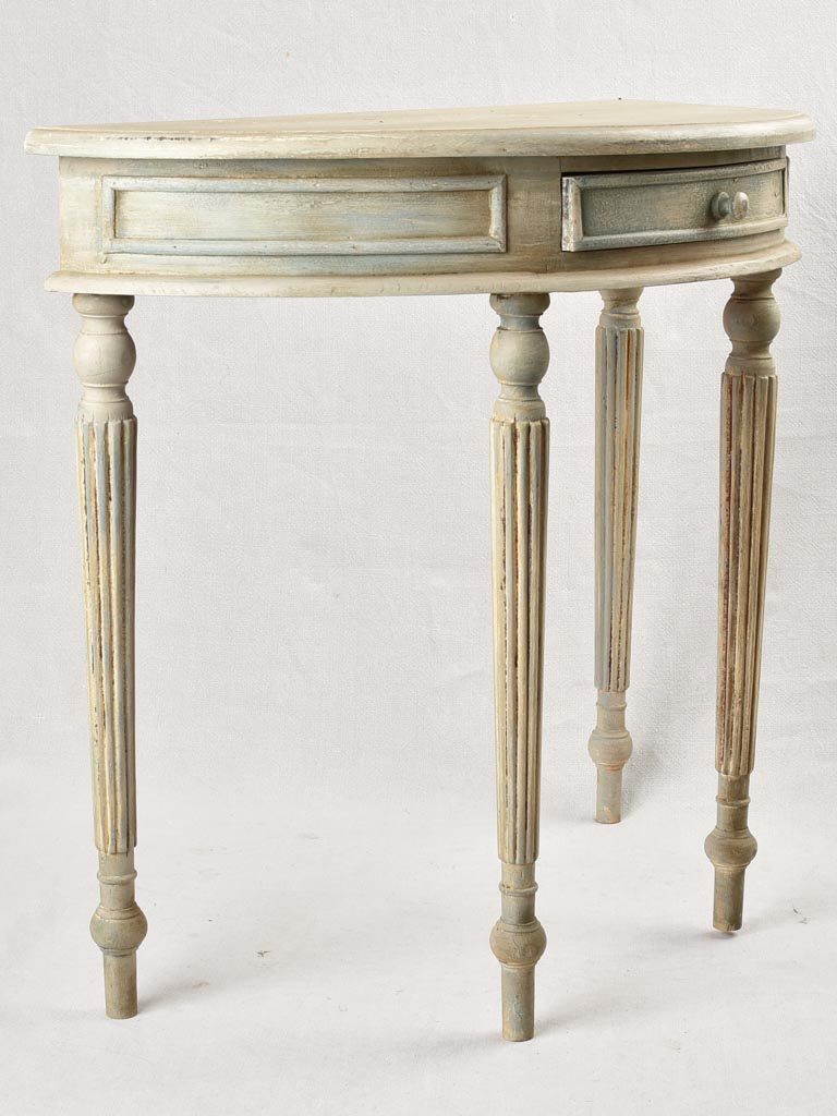 Vintage demilune console table 31½"