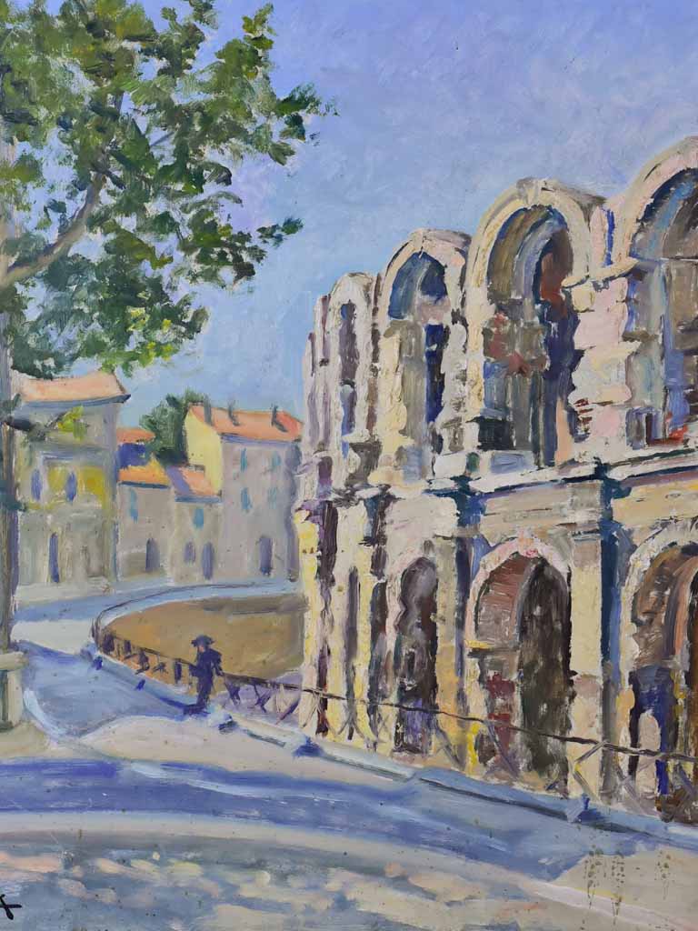 Mid century painting of the Arles arena - Capek Pierre Jean 25½" x 21¼"