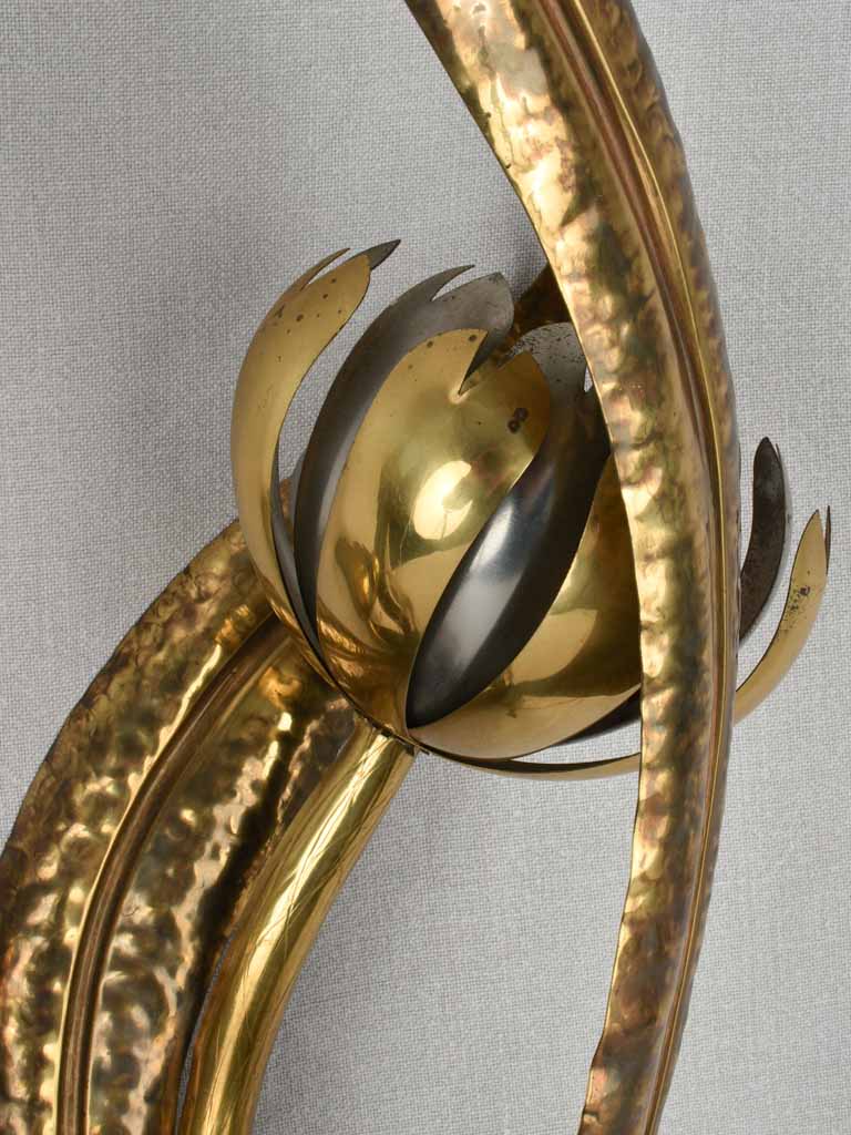 Wall sconces, vintage flower, silver and gold 27¼"