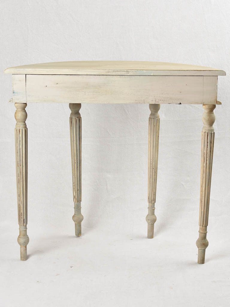 Vintage demilune console table 31½"