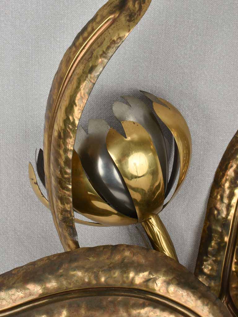 Wall sconces, vintage flower, silver and gold 27¼"