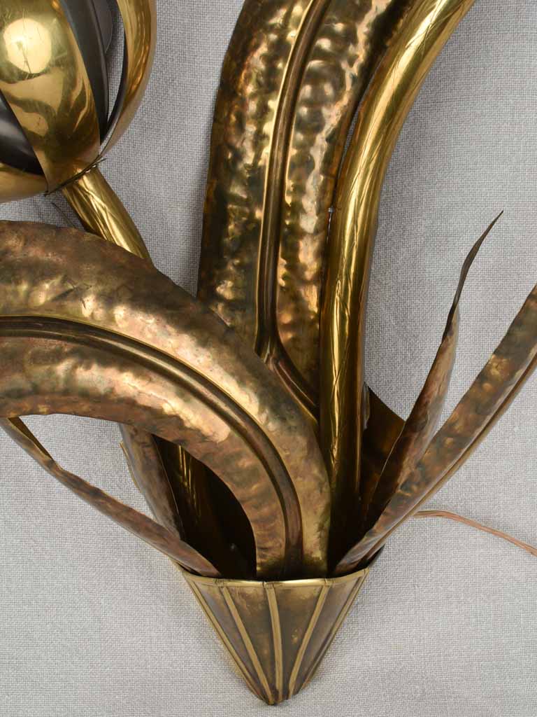 Wall sconces, vintage flower, silver and gold 27¼"