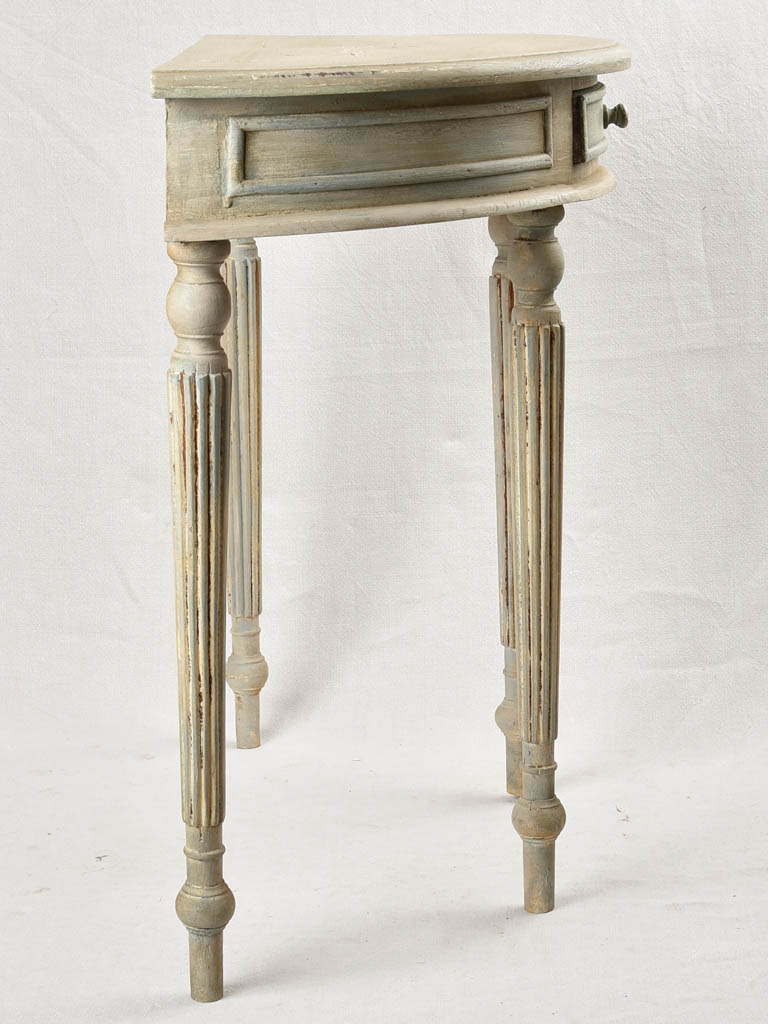 Vintage demilune console table 31½"