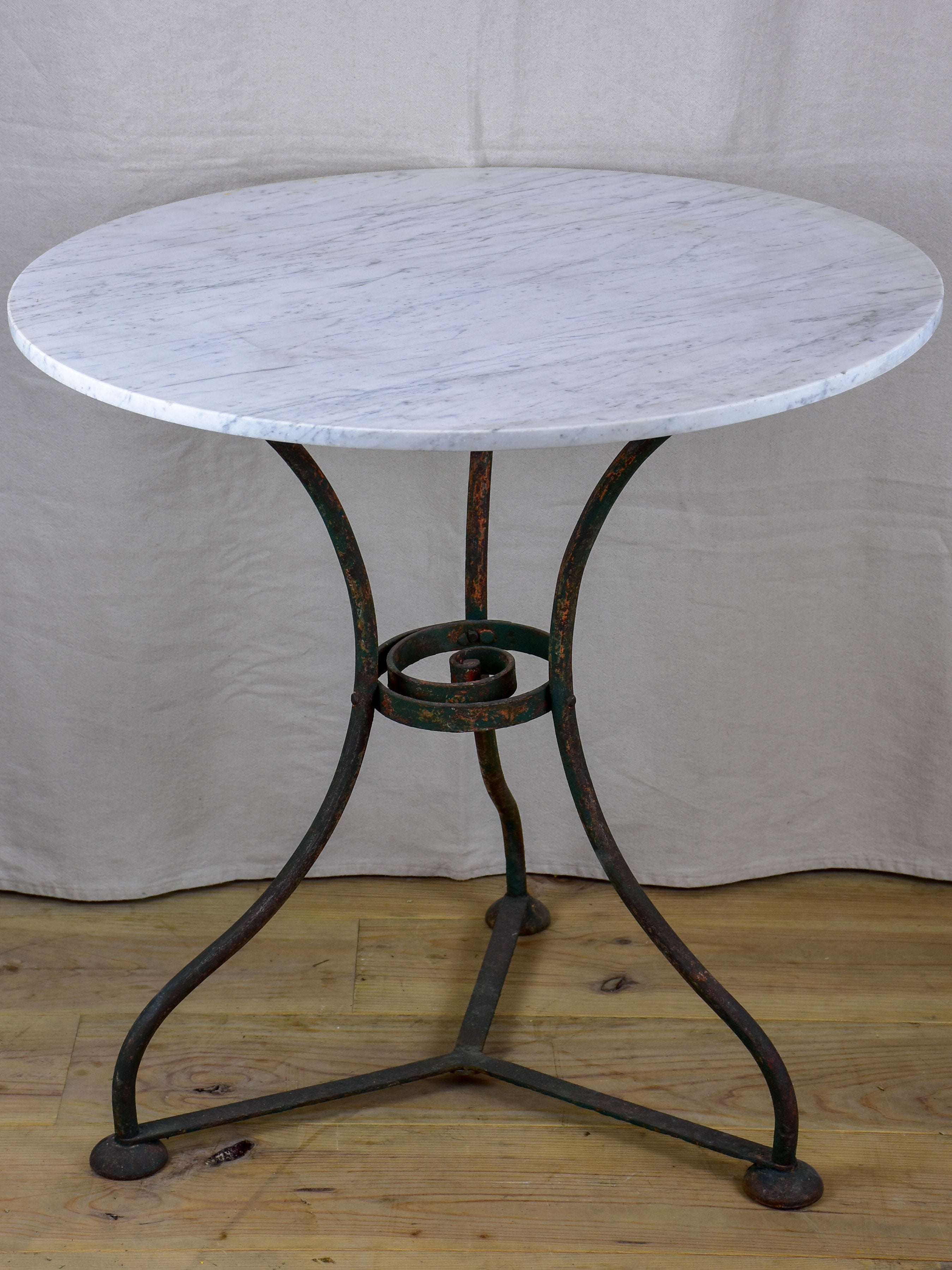 French garden table with marble top