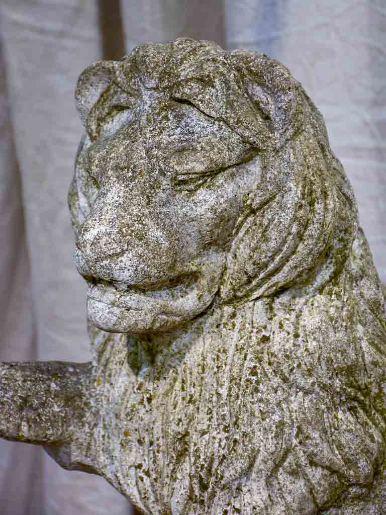 Pair of vintage French garden lions