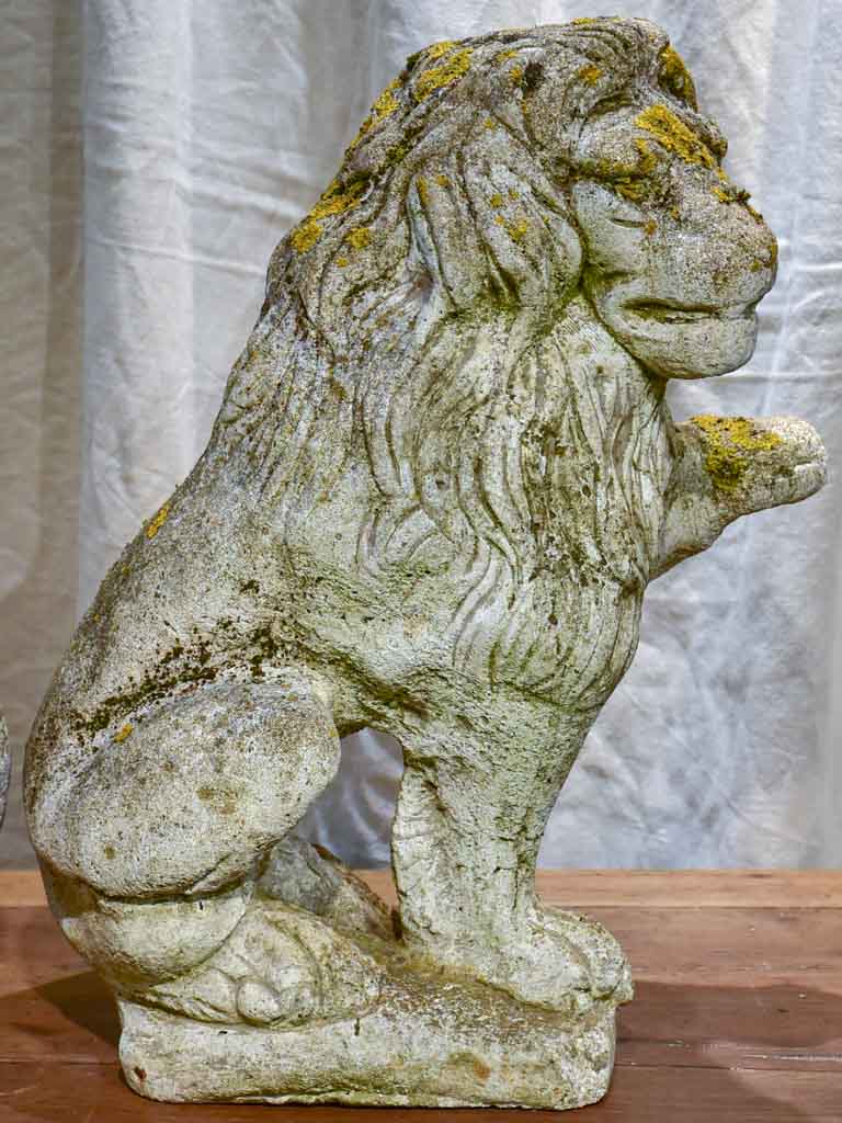 Pair of vintage French garden lions