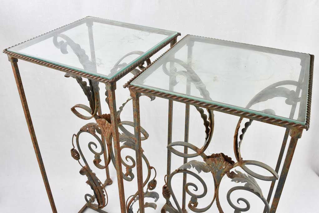 Decorous 1950s Wrought Iron Tables