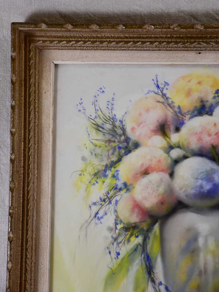 Floral still life - Samuel Seeberer (?) - pastel 24" x 28¼"