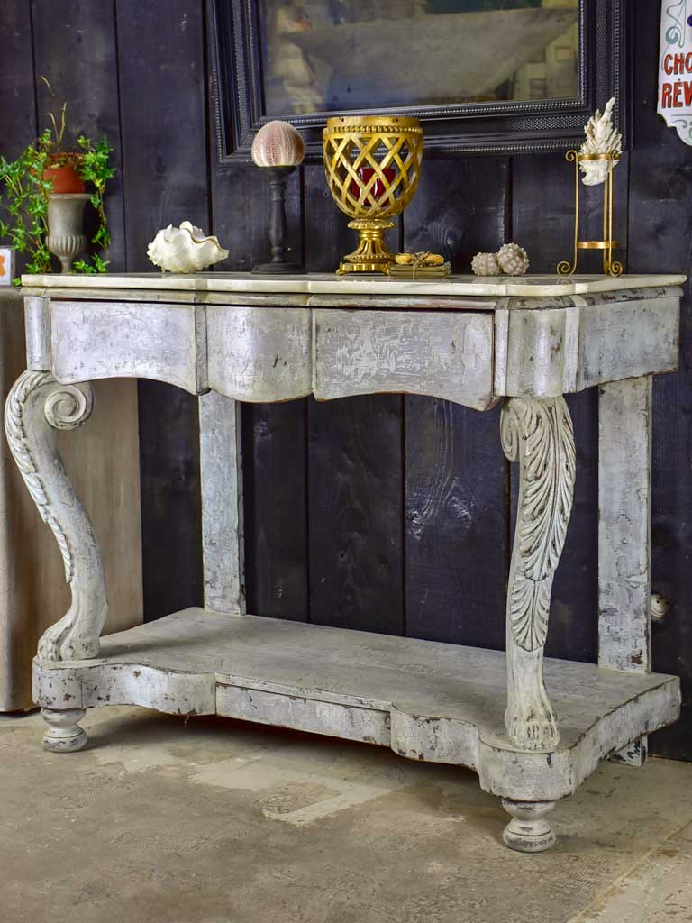 19th Century French console with marble top