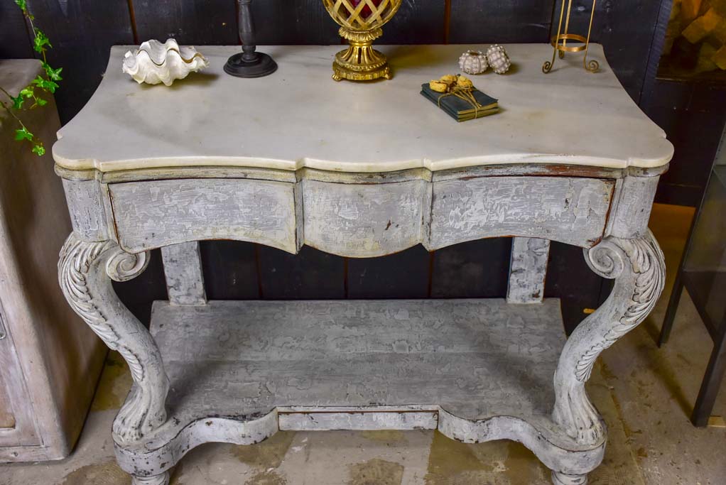 19th Century French console with marble top