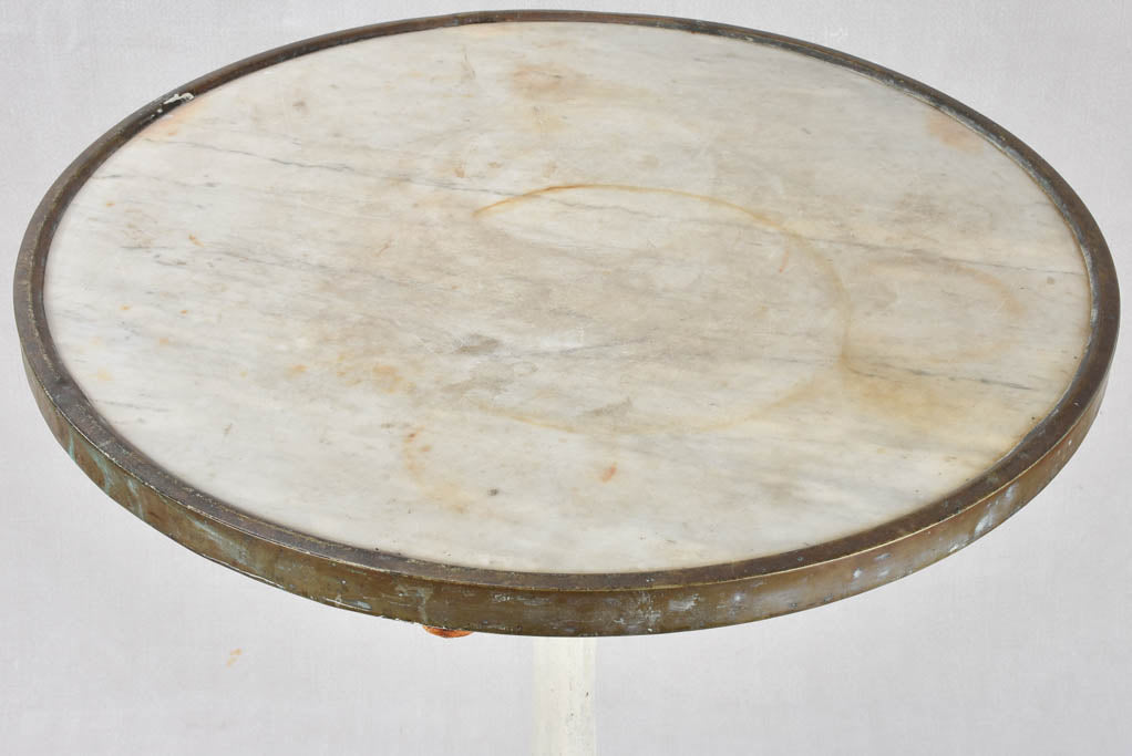 Pair of antique bistro tables w/ marble