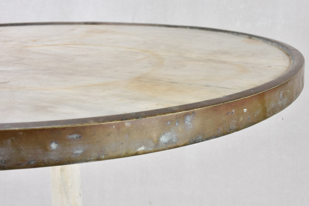 Pair of antique bistro tables w/ marble