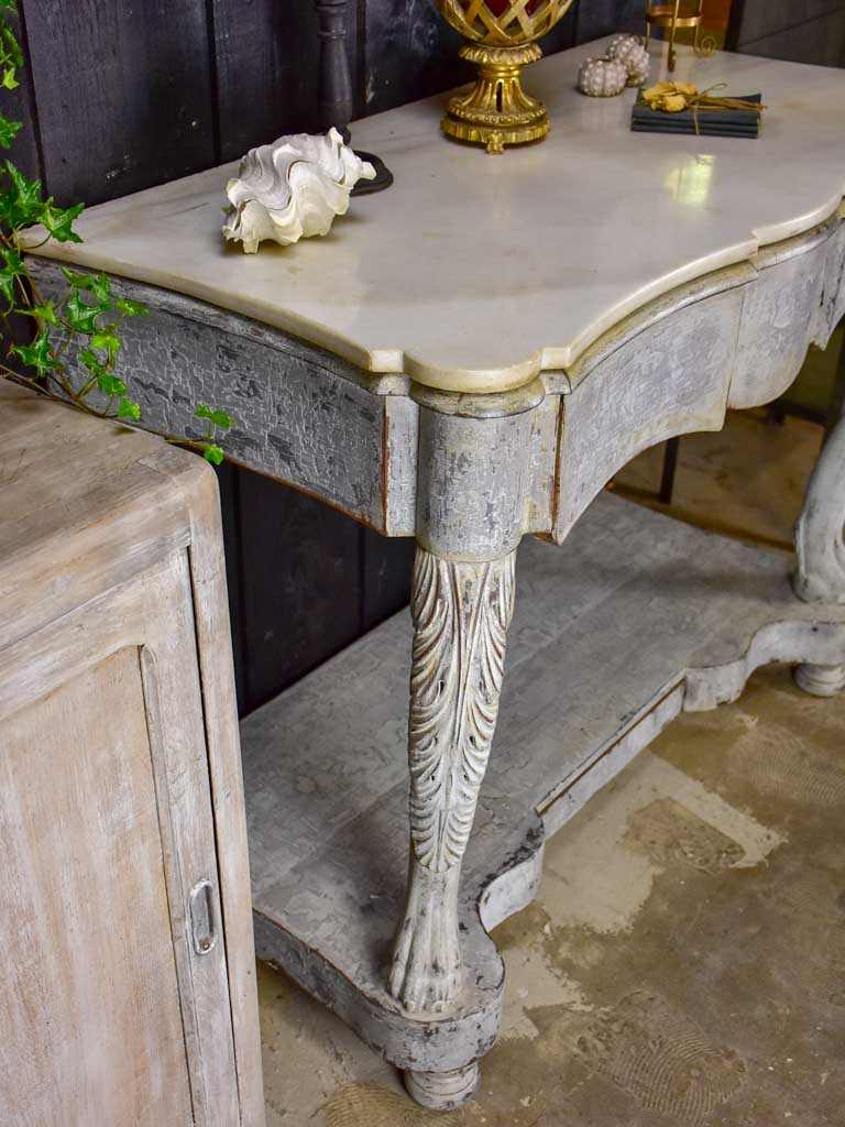 19th Century French console with marble top