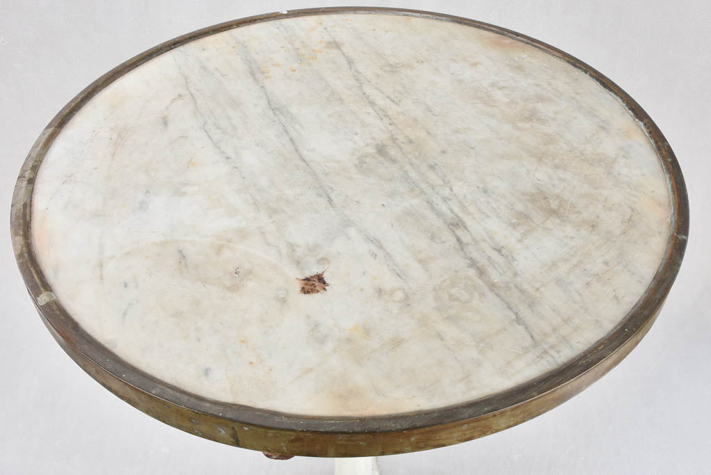 Pair of antique bistro tables w/ marble