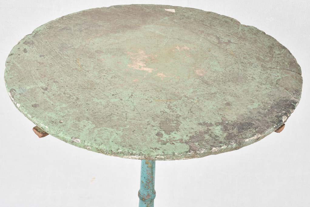 Rustic green / blue bistro table 21¾"