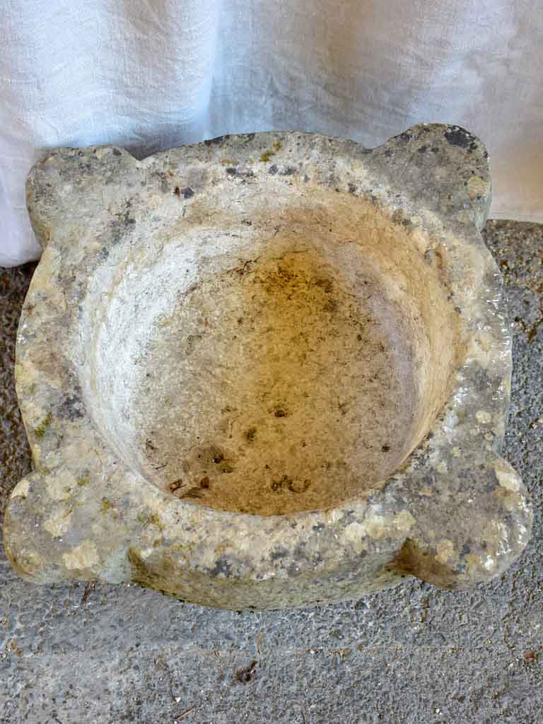 Very large antique French stone mortar