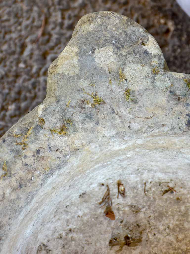 Very large antique French stone mortar