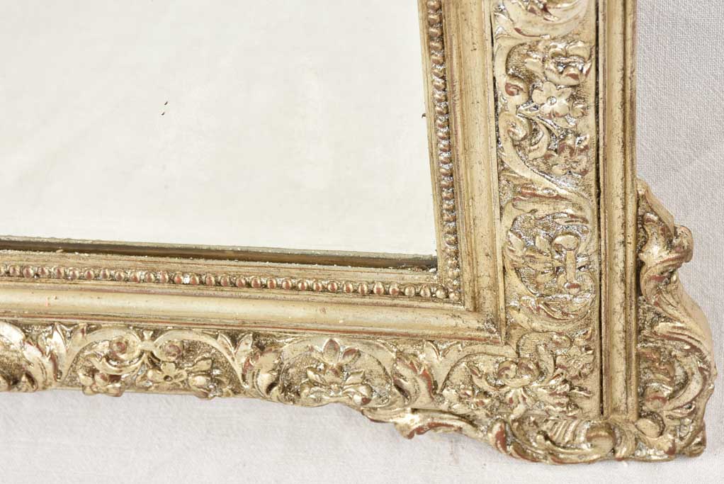 Large Napoleon III silver mirror w/ angel crest 63" x 37"