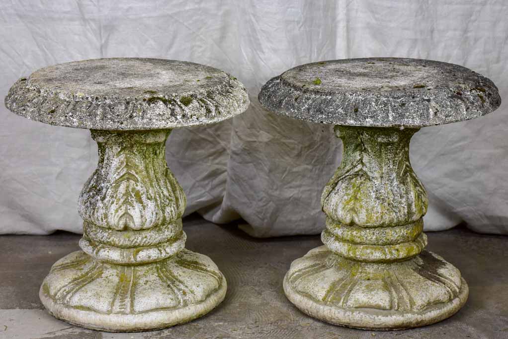 Pair of mid century French garden pedestals / stools