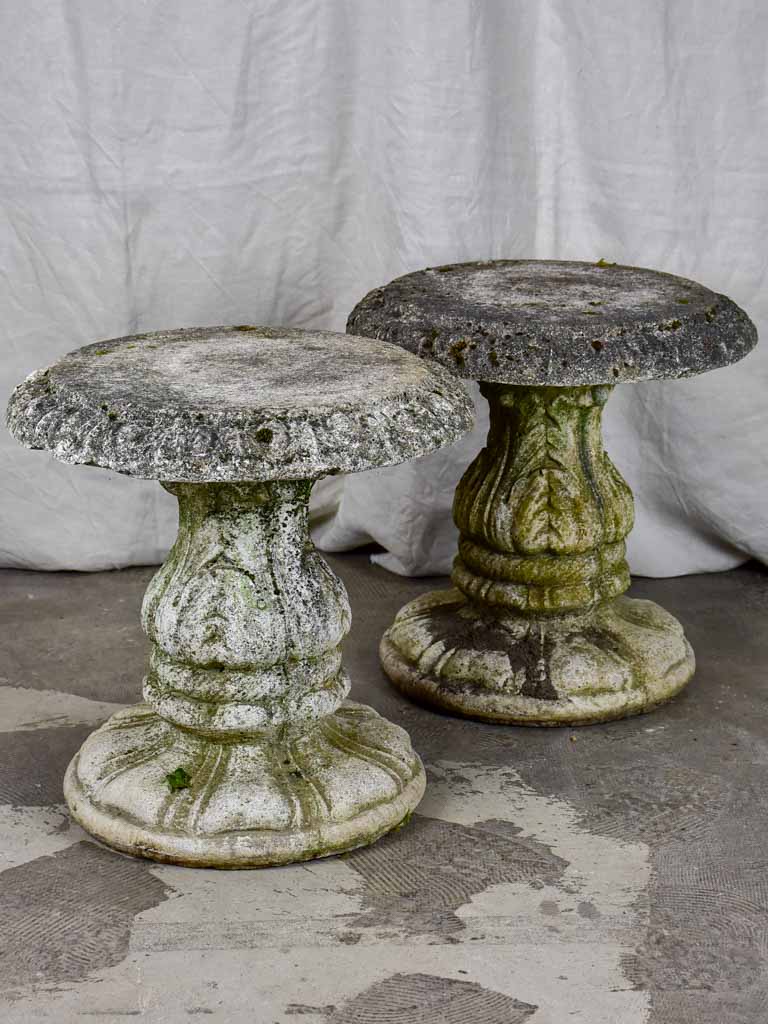 Pair of mid century French garden pedestals / stools