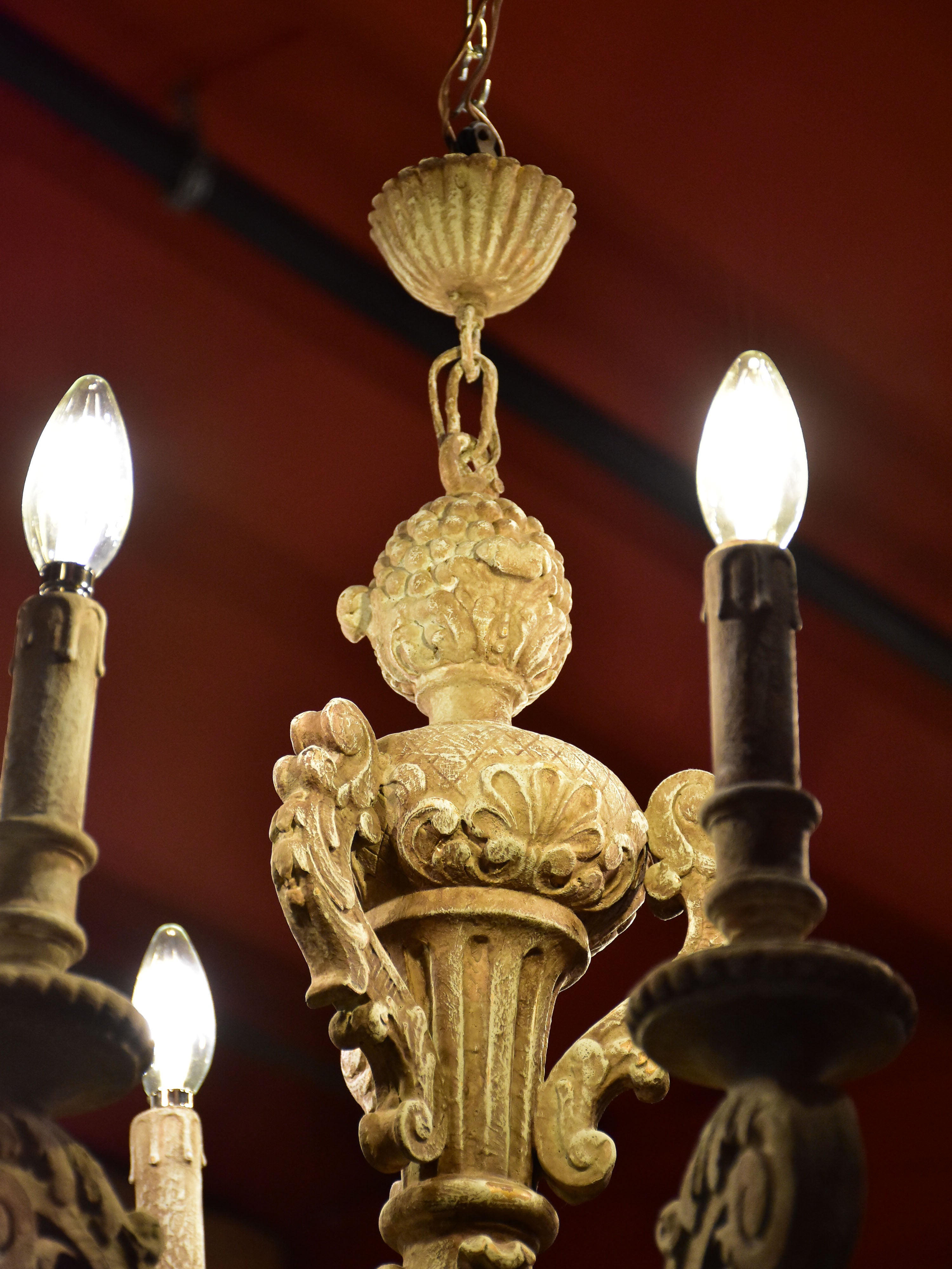 Antique carved French chandelier