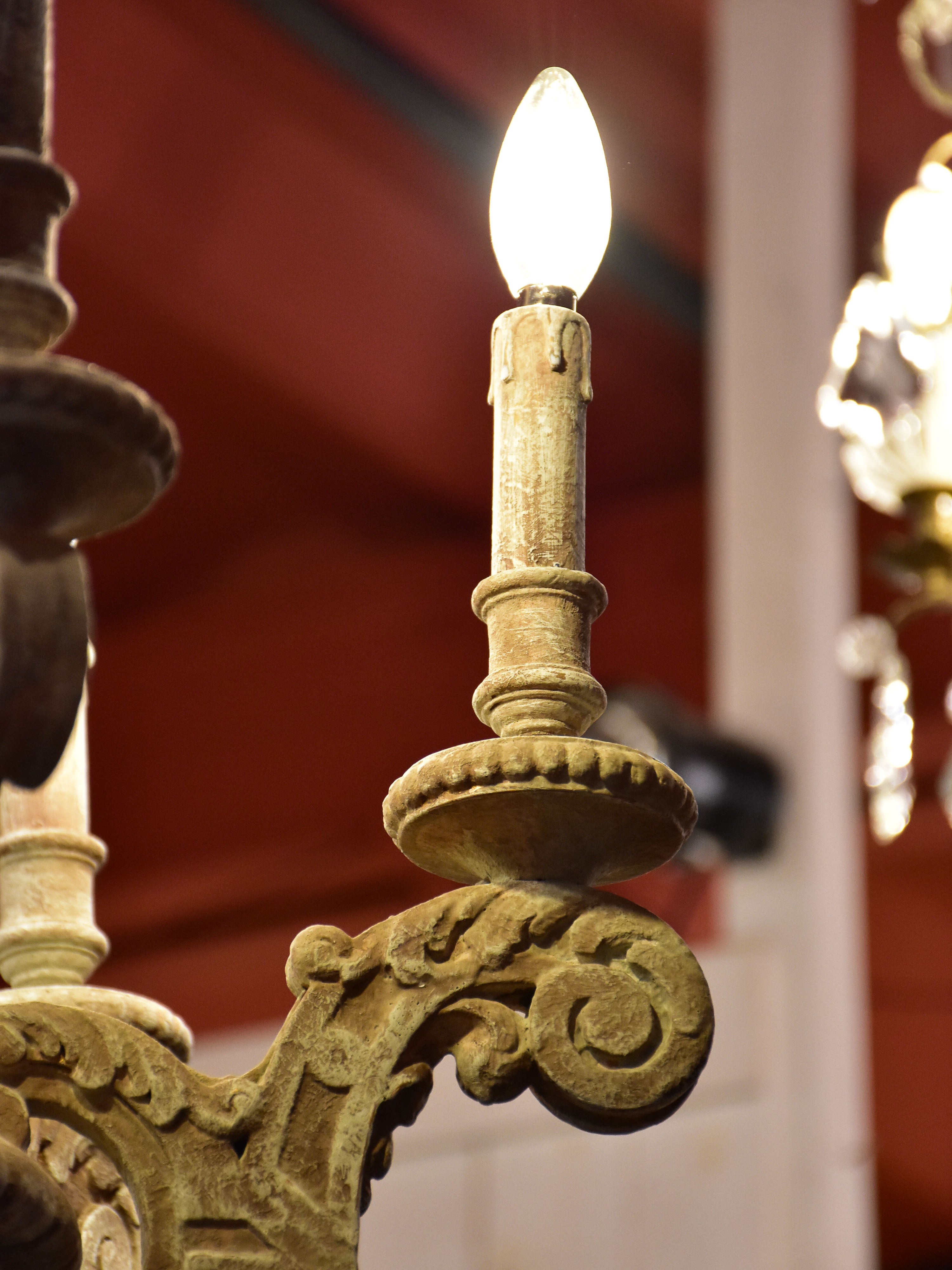 Antique carved French chandelier