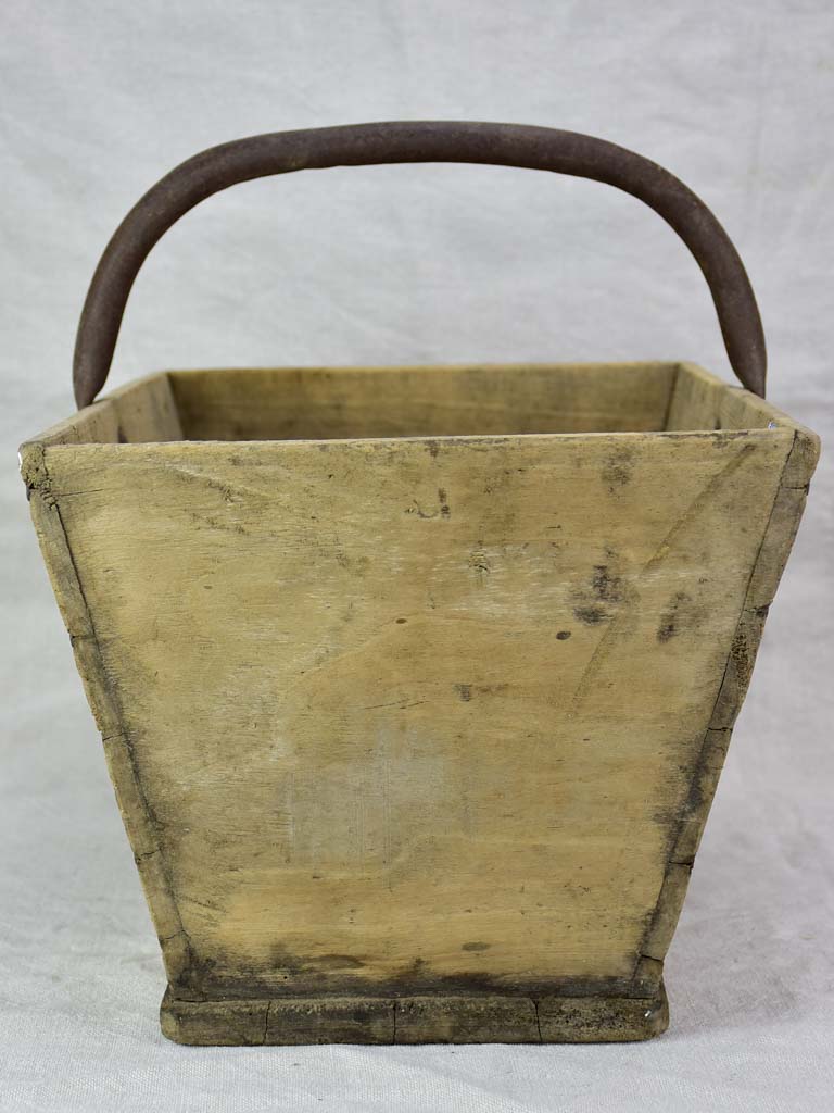 Antique French wooden harvest basket / farm basket