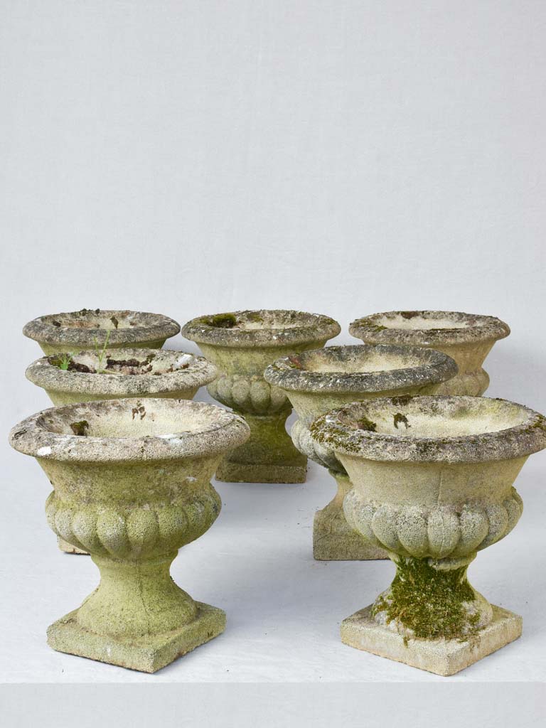 Rare collection of SEVEN Medici shaped garden planters 12½"