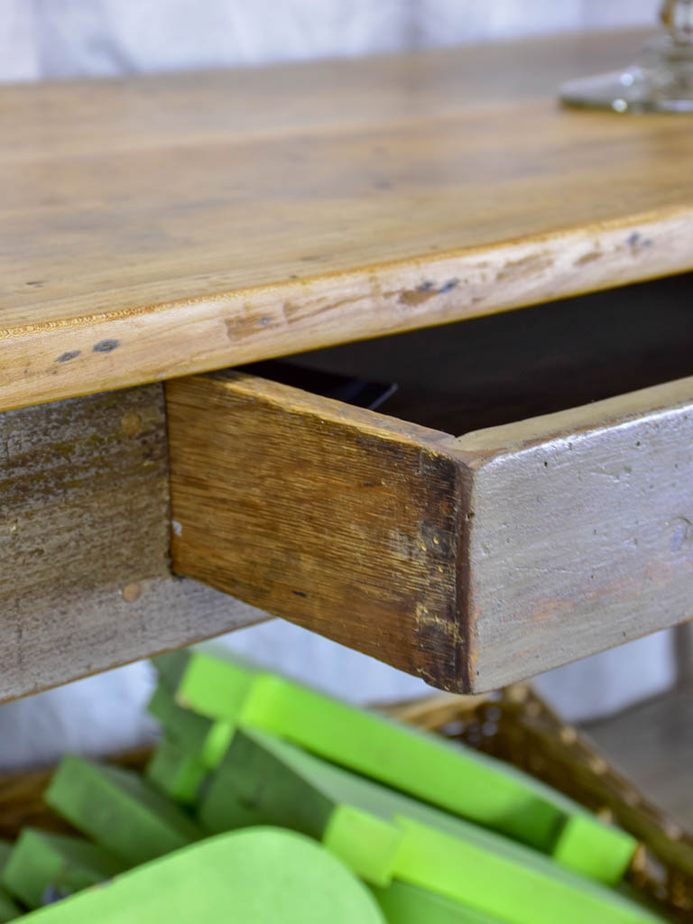 Antique French drapery table / behind couch table