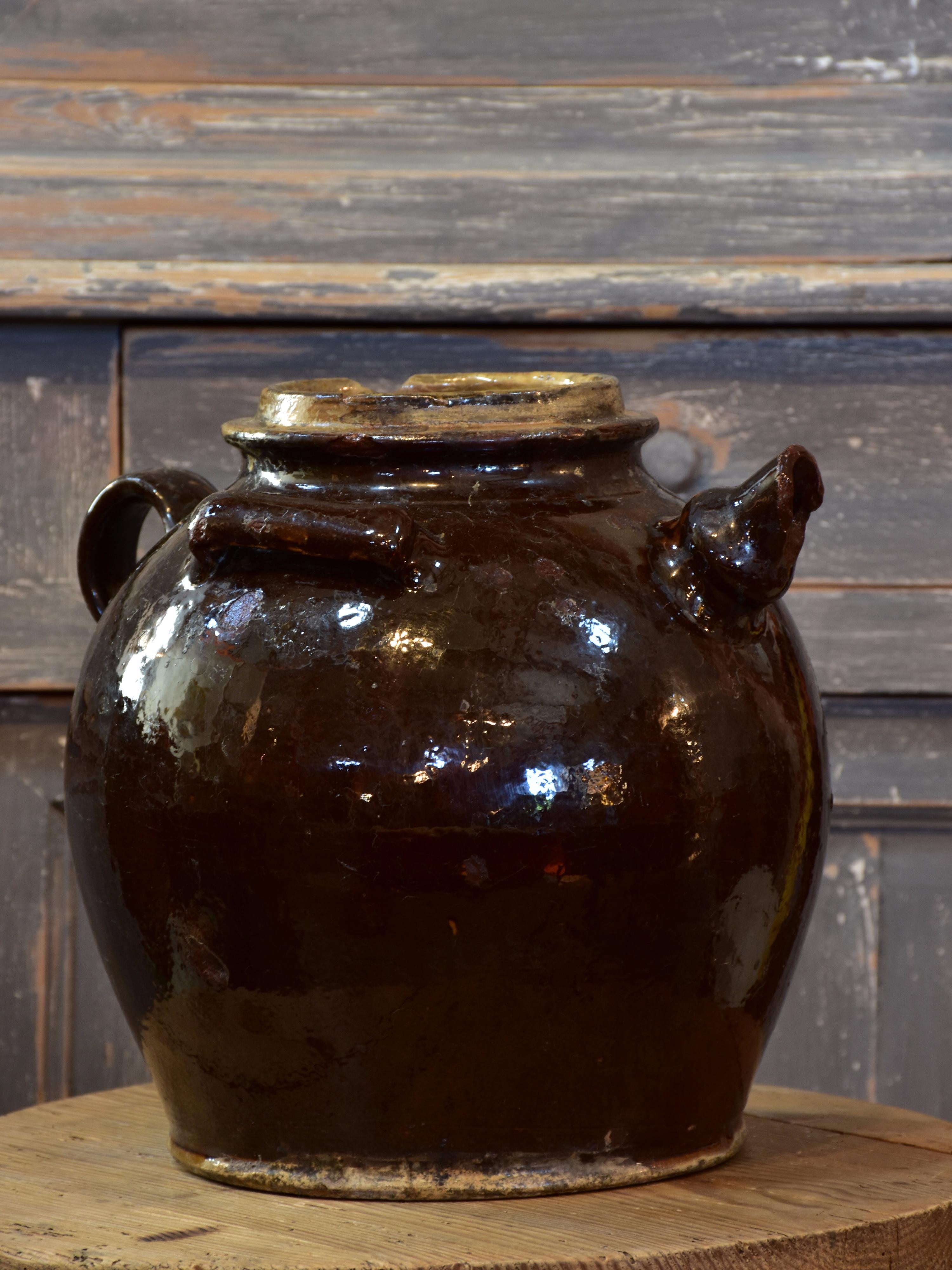 Early 19th century glazed terracotta water pitcher