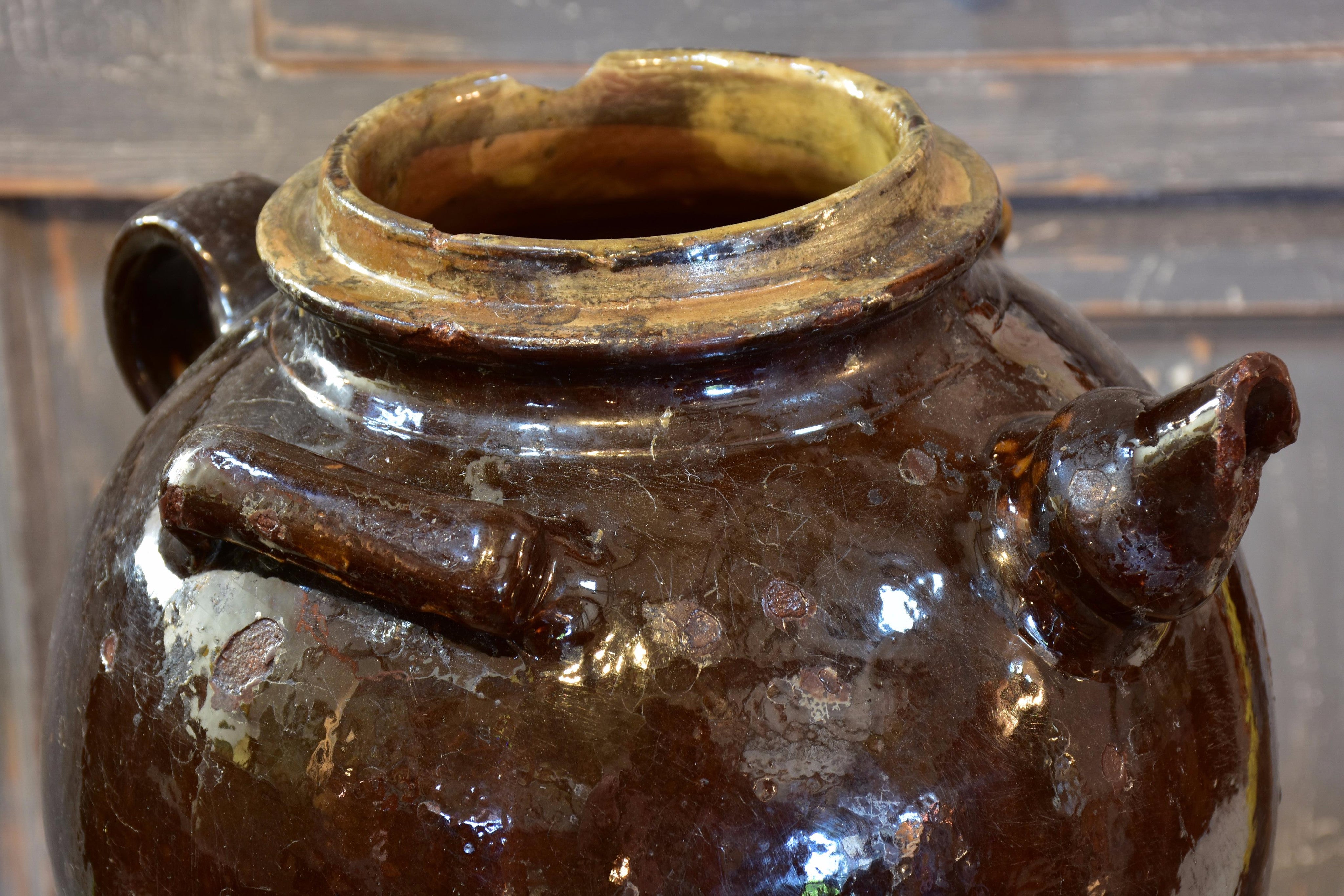 Early 19th century glazed terracotta water pitcher