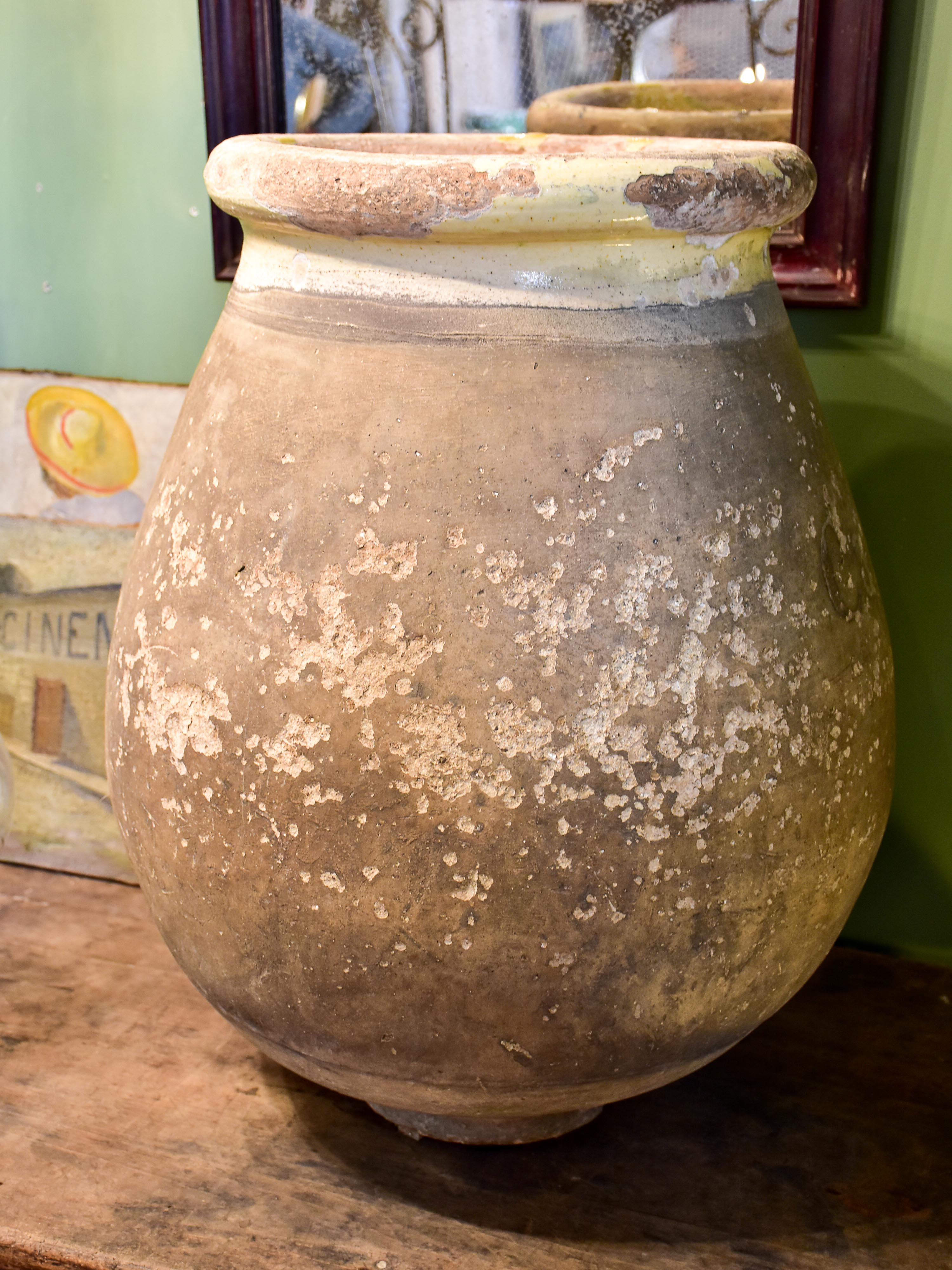 19th century French olive jar from Biot - 'café'