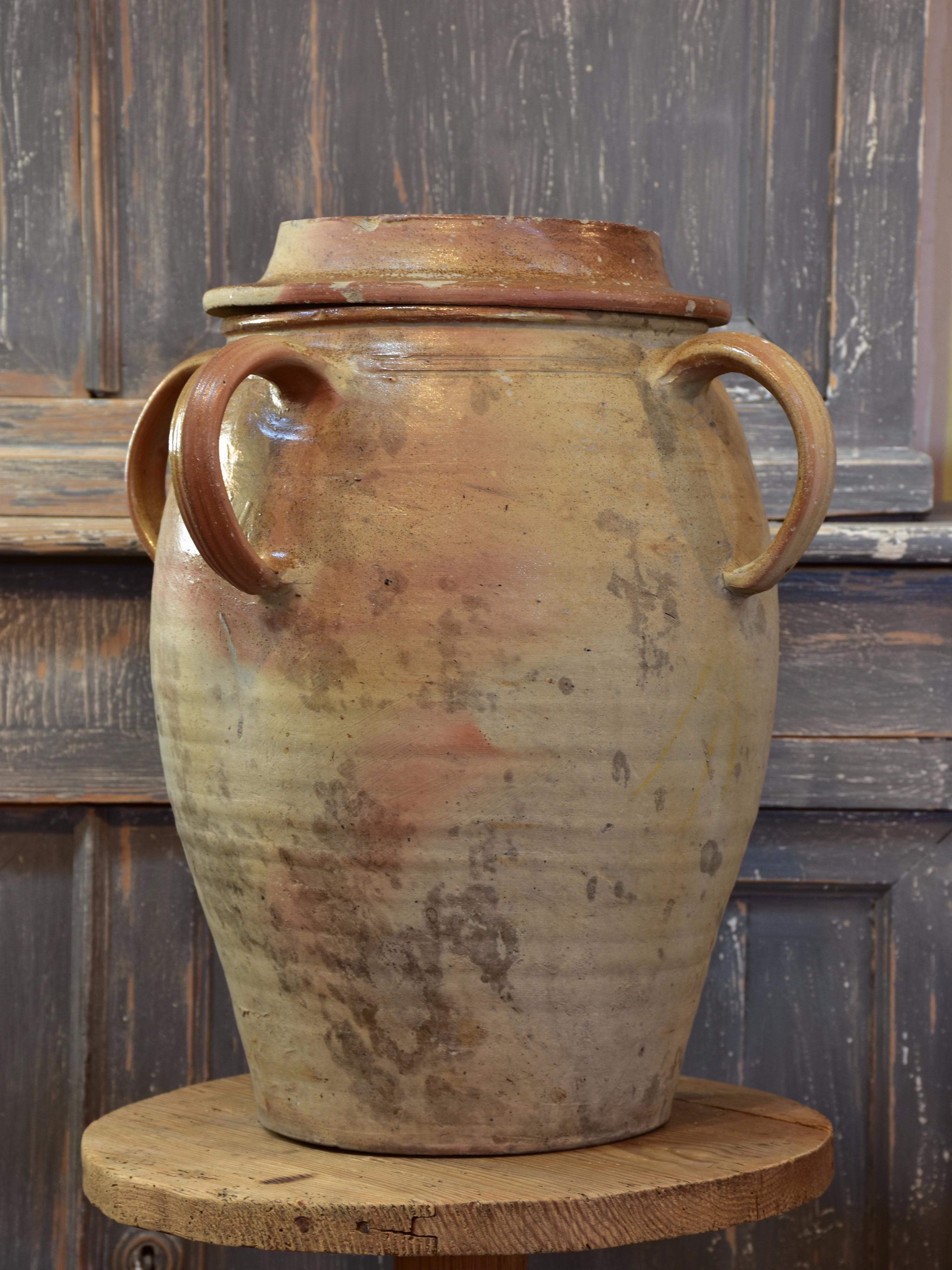 Antique French earthenware pot with lid – early 1900’s