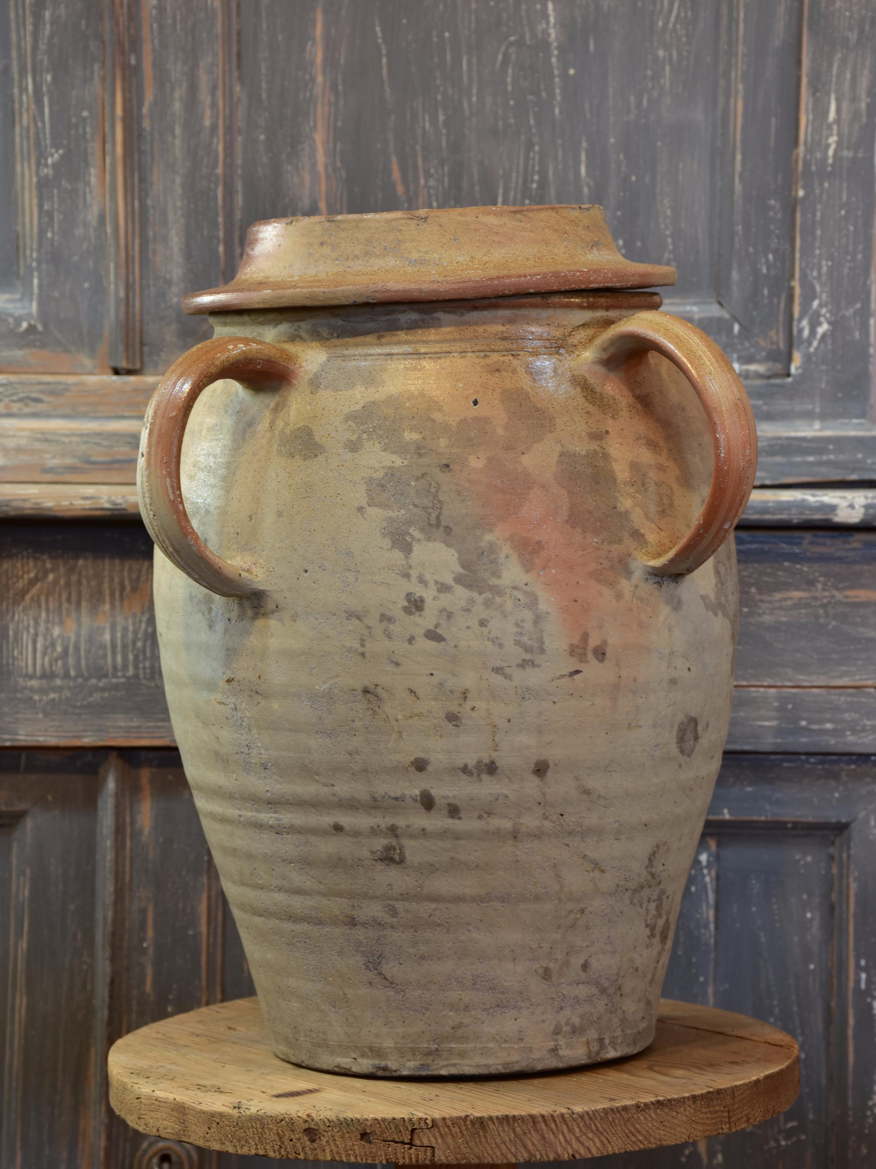 Antique French earthenware pot with lid – early 1900’s