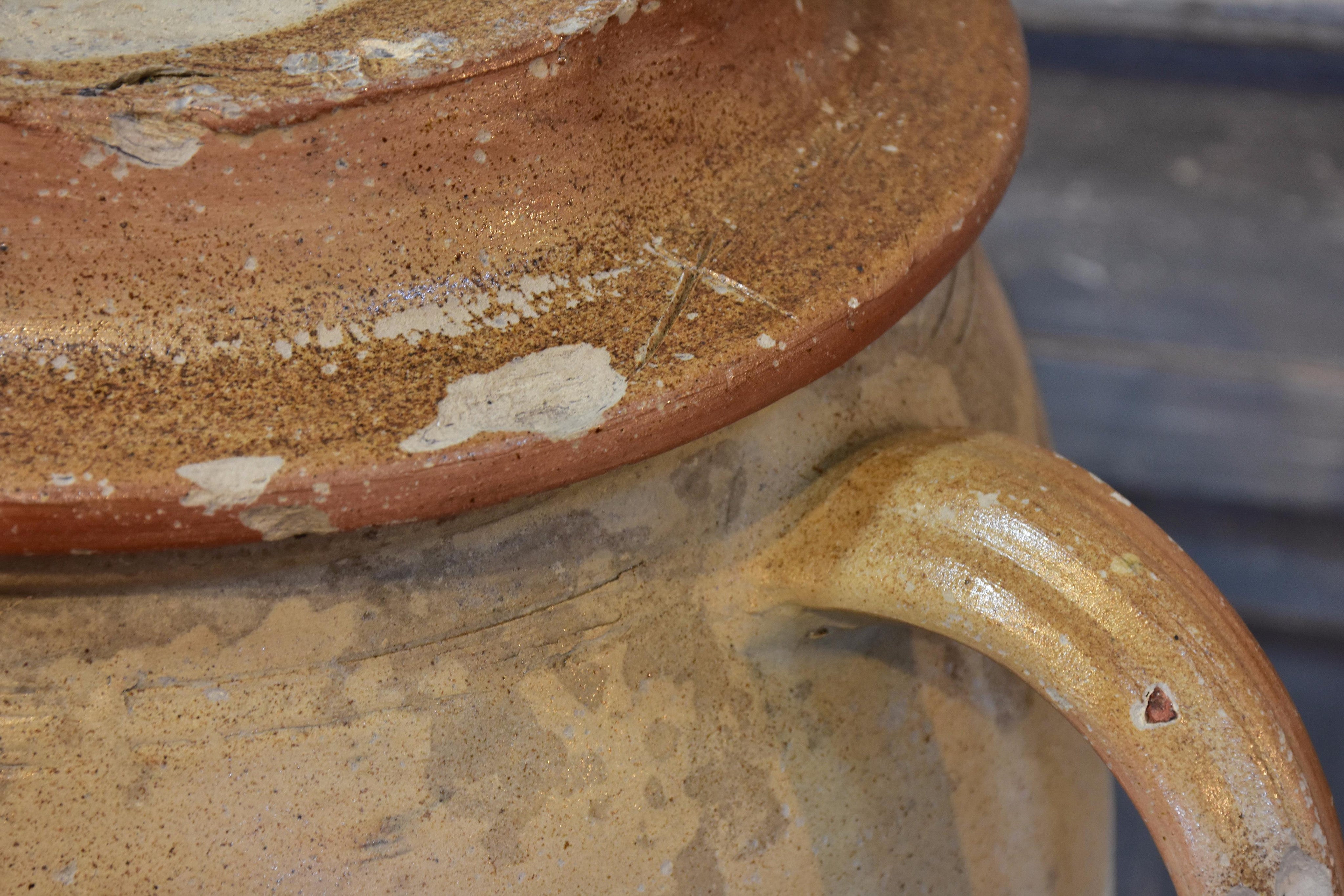 Antique French earthenware pot with lid – early 1900’s