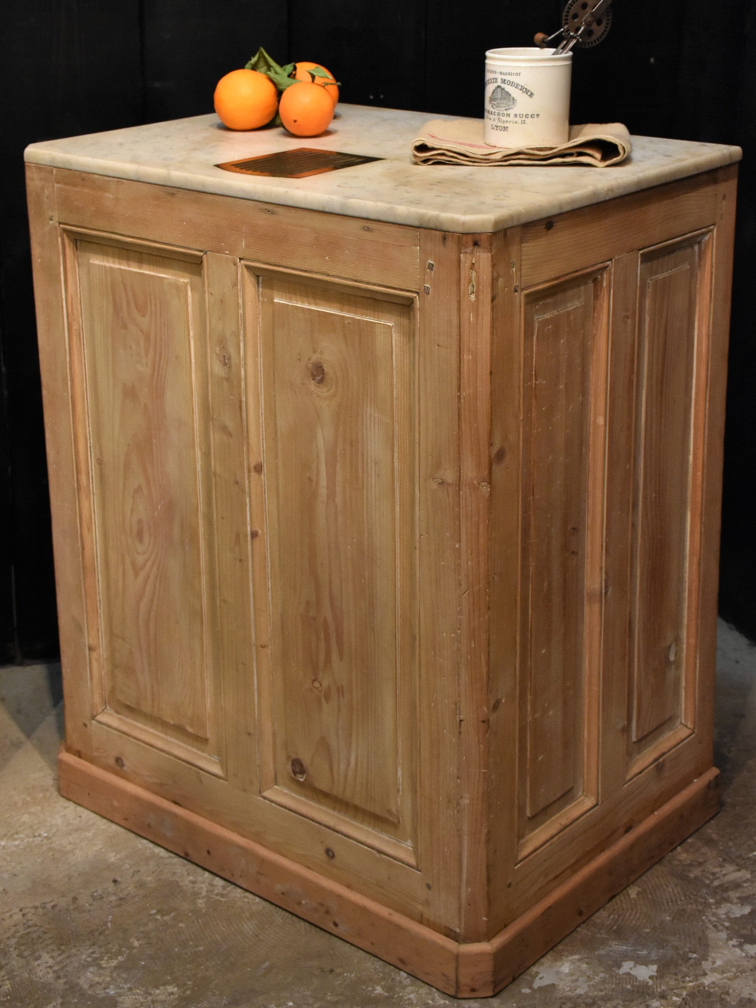 French butcher's counter with marble top - circa 1900's