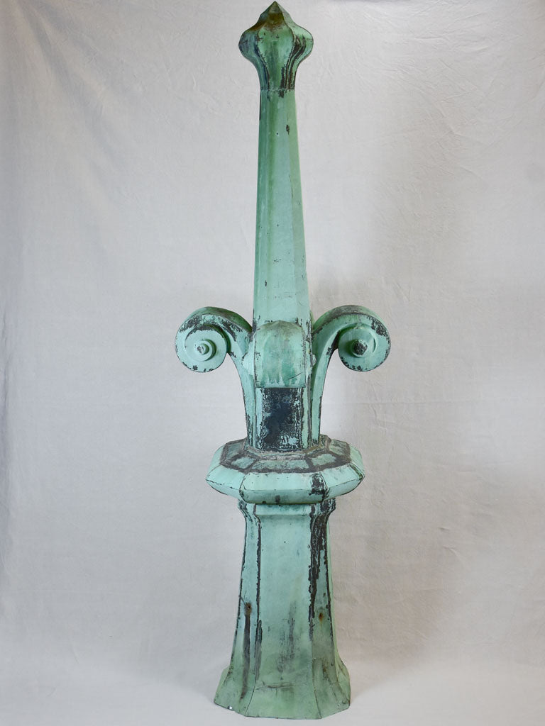 Very large nineteenth-century French lightning rod - timeworn copper 6'9"