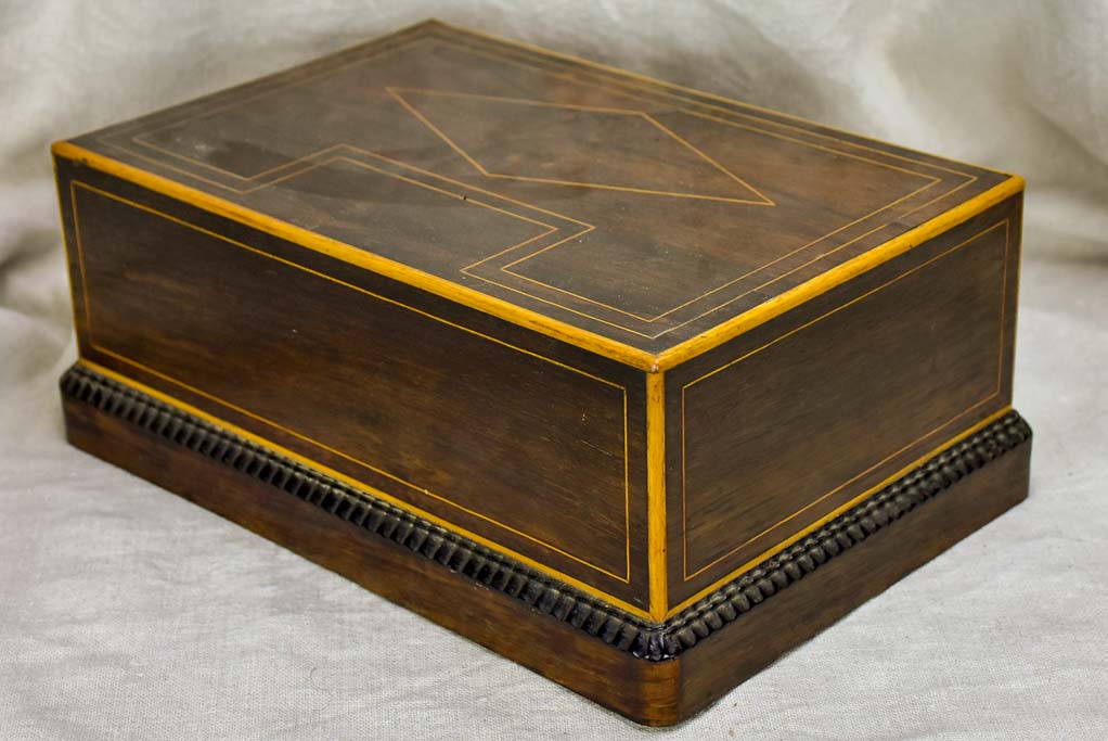 Napoleon III marquetry jewelry box with key