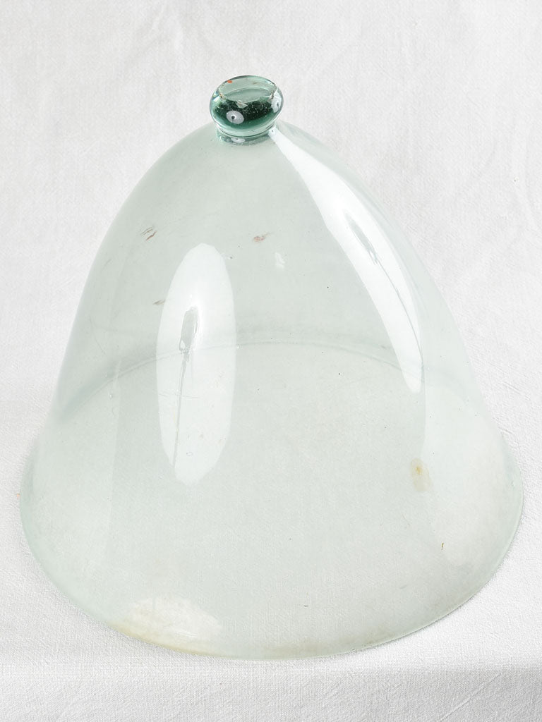 Antique French blown glass garden cloche dome 15¾"