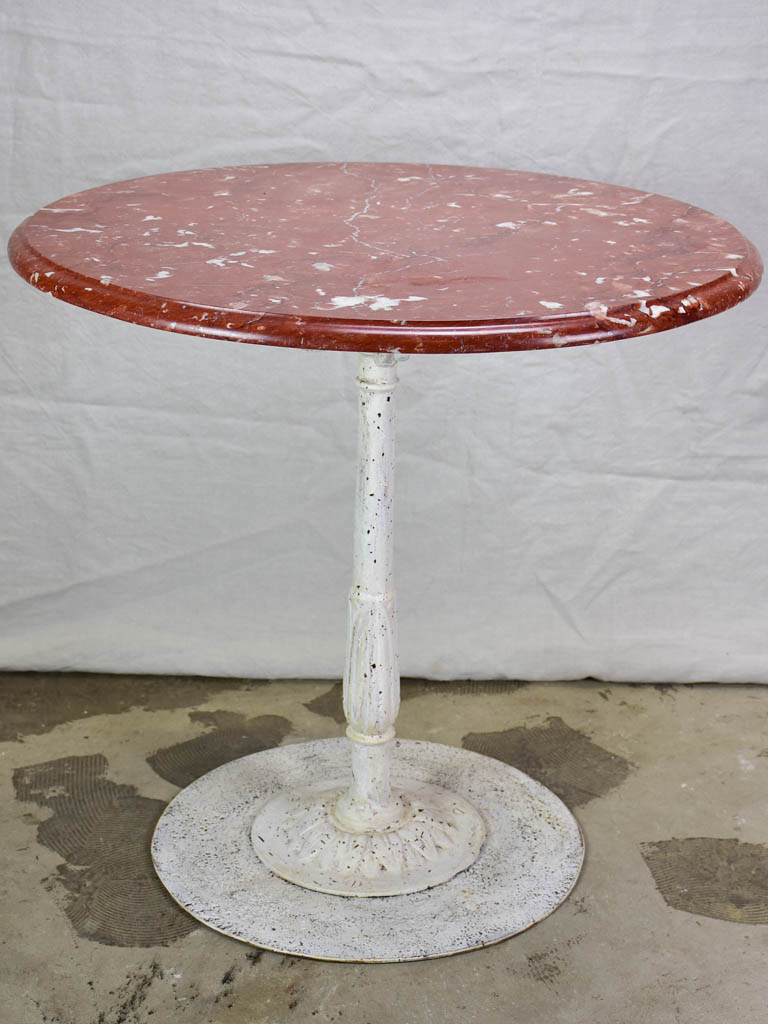 Round table with red marble top 31½"