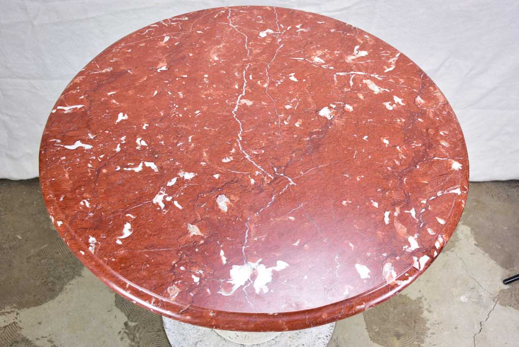 Round table with red marble top 31½"