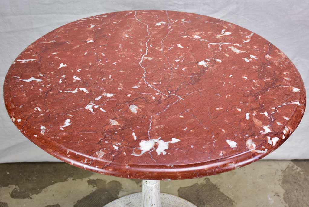 Round table with red marble top 31½"