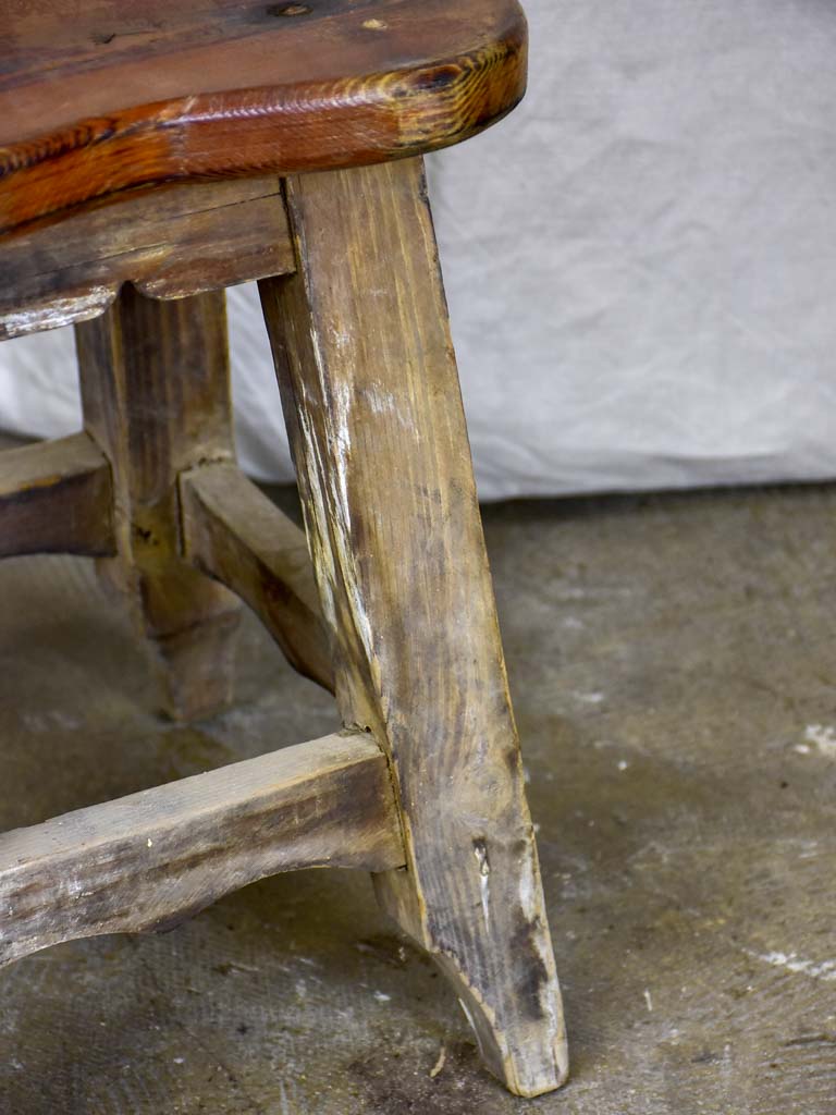 Six antique French timber stools