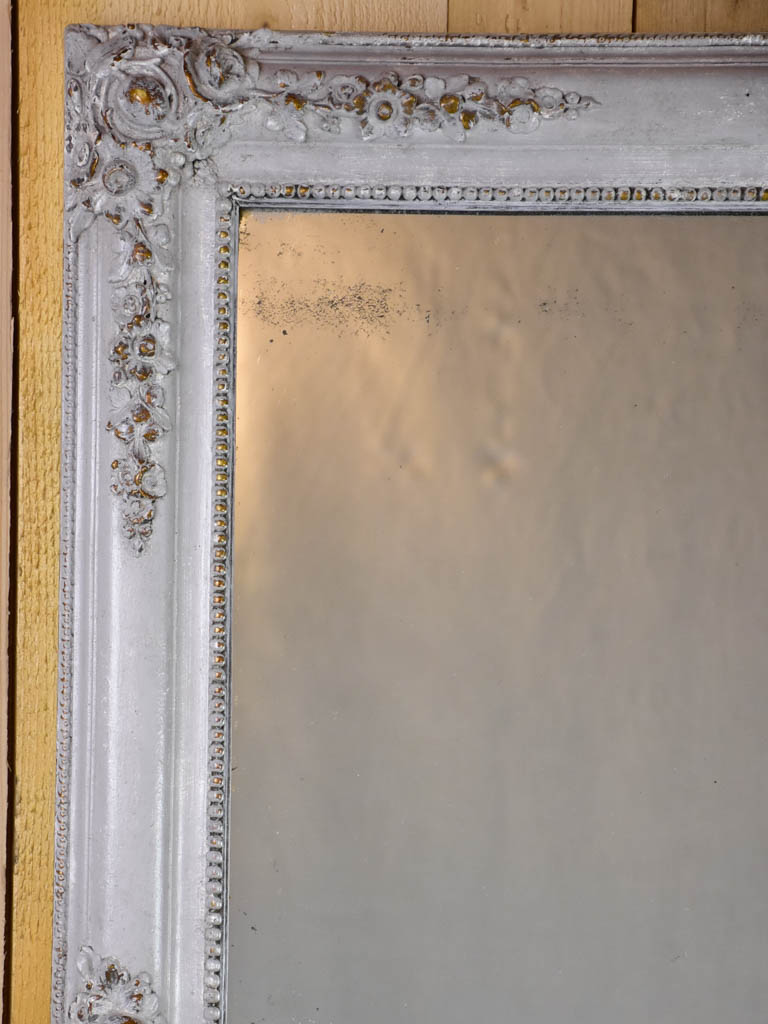 Large Louis Philippe mirror with gray / gold frame 19th century 34¾" x 43¼"