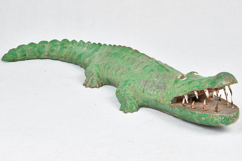 Antique cast iron crocodile sculpture / fountain 43¼"