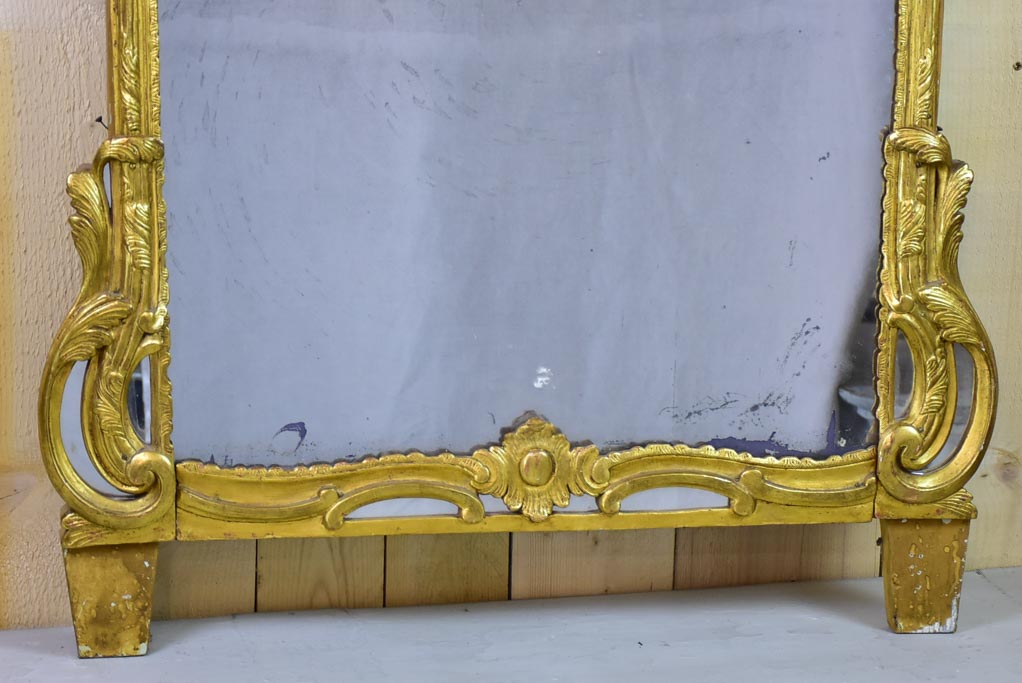 Large 18th-century Louis XV parclose mirror with gilt frame 30¾" x 60¼"