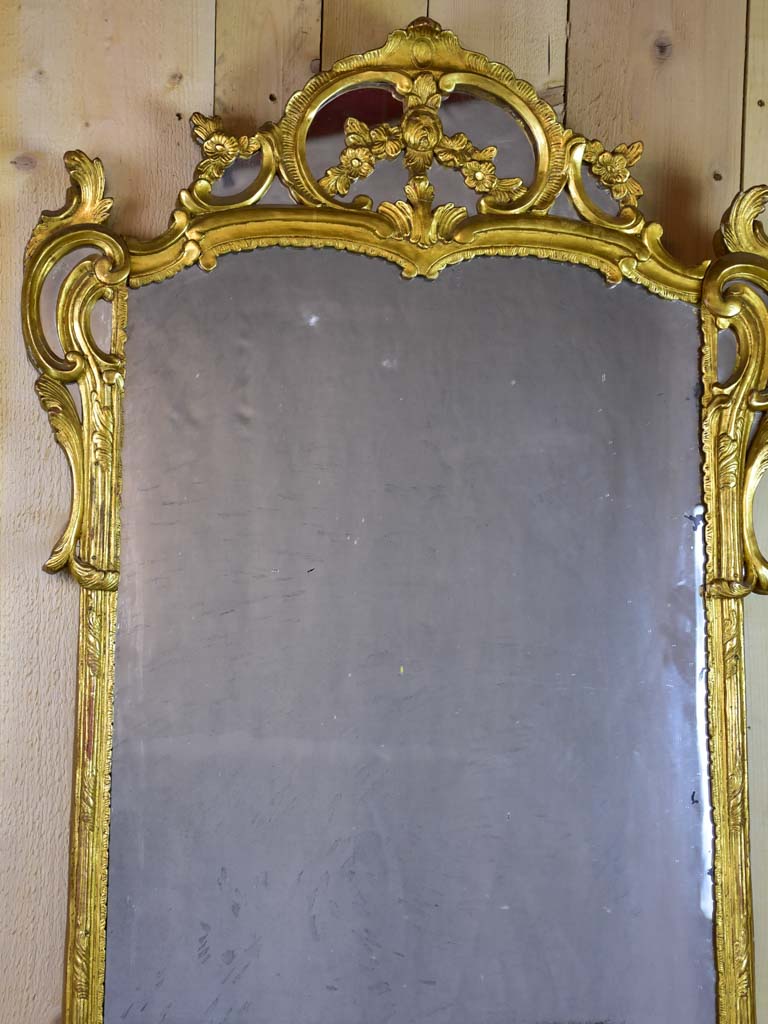 Large 18th-century Louis XV parclose mirror with gilt frame 30¾" x 60¼"