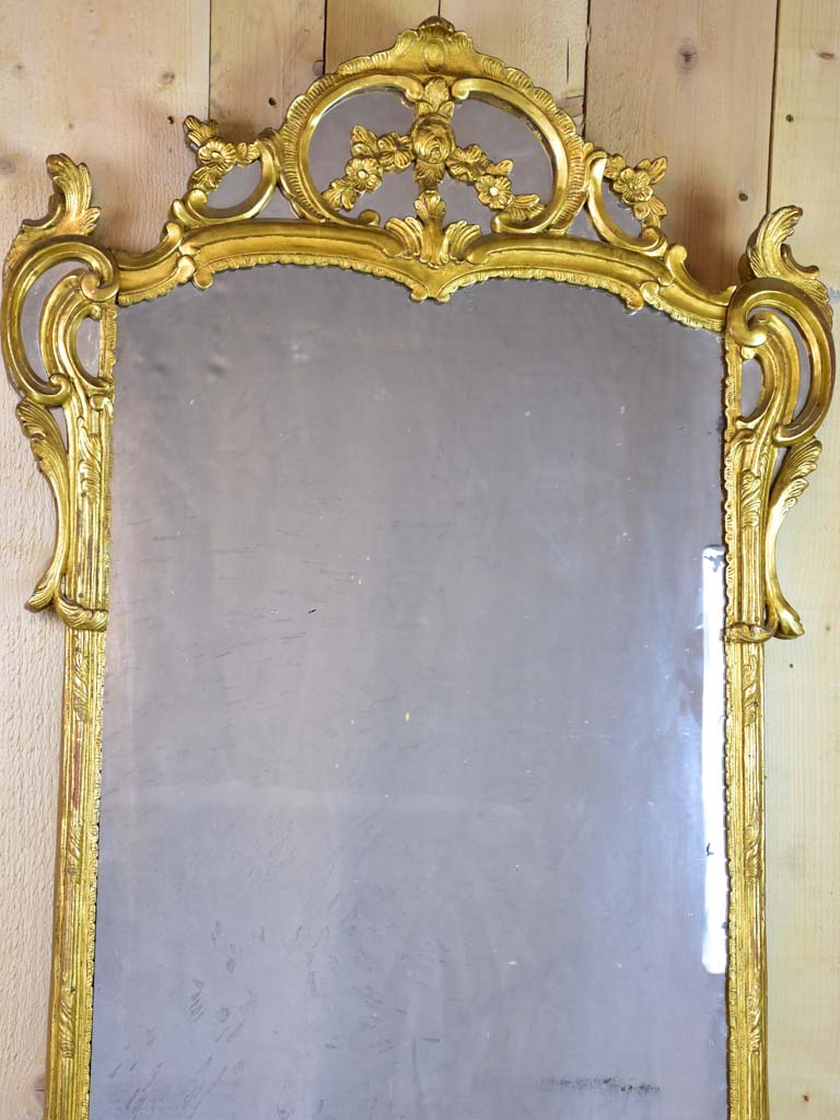 Large 18th-century Louis XV parclose mirror with gilt frame 30¾" x 60¼"