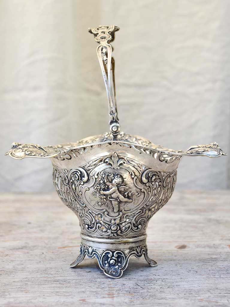 Superb French Art Deco silver-plate basket